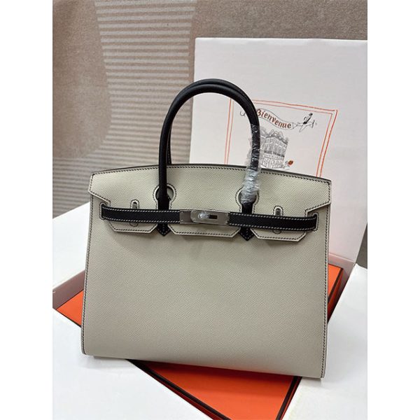 Hermès Birkin 30 Craie and Black Epsom Palladium Hardware