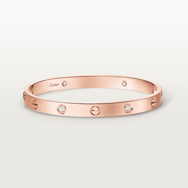 Cartier LOVE bracelet, classic model, brushed, 4 diamonds
