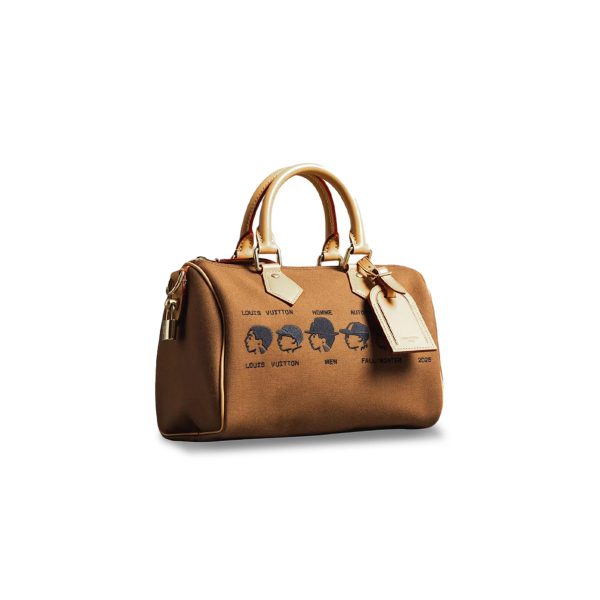LOUIS VUITTON MASTER PHARRELL X NIGO SPEEDY BAG 25 BROWN IN CANVAS M15218 (25*15*15cm)